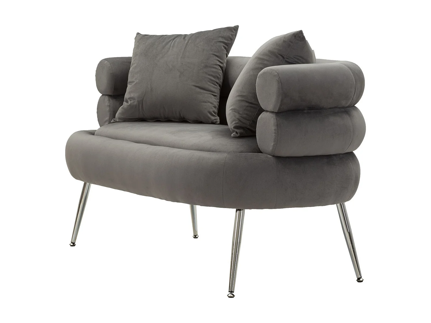 Canapé 2 Places Imitation Fourrure "Soffy+" 133cm Gris