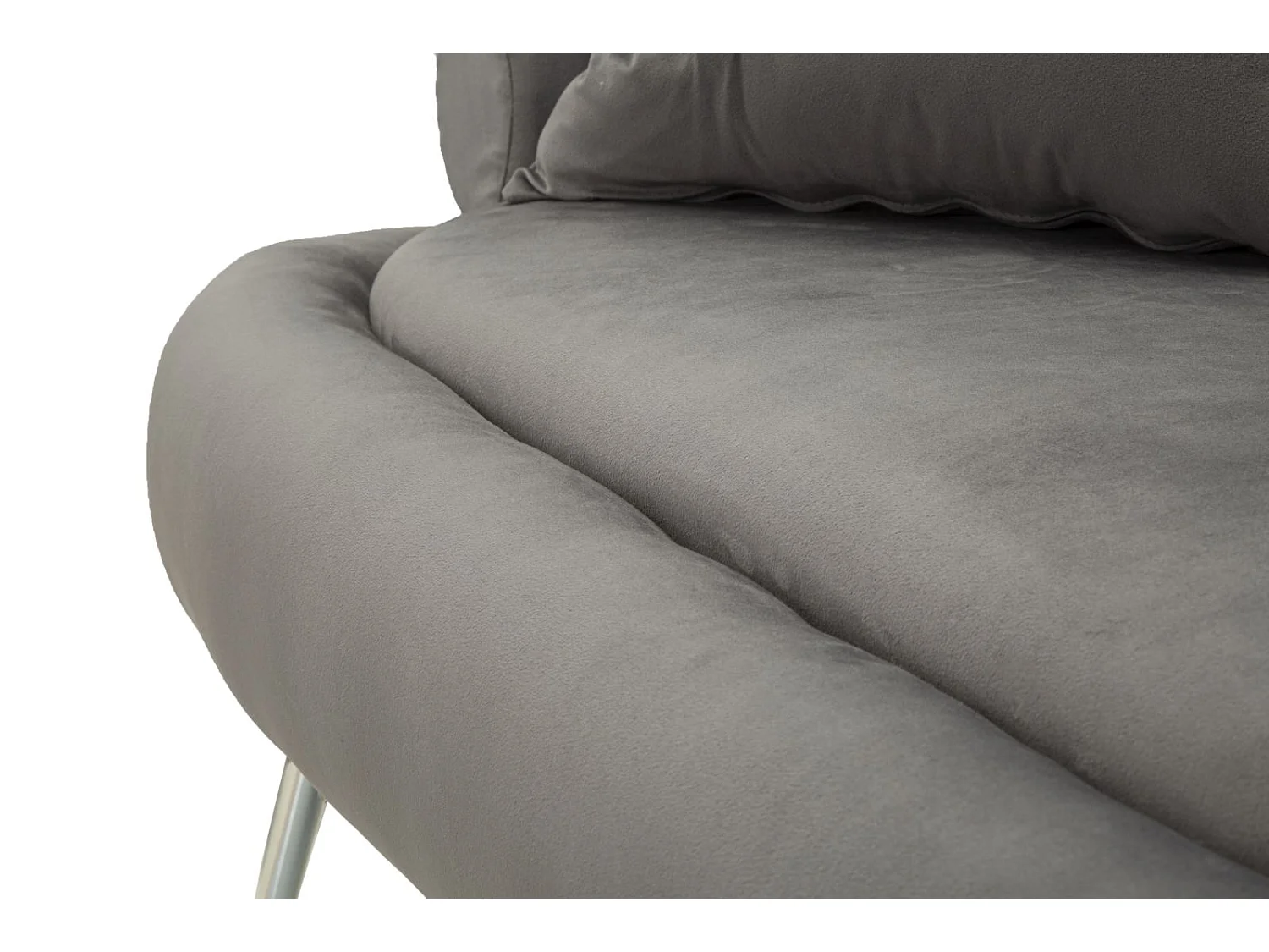 2-Sitzer-Sofa aus Metall und Samt mit Kissen 133x68x69 cm