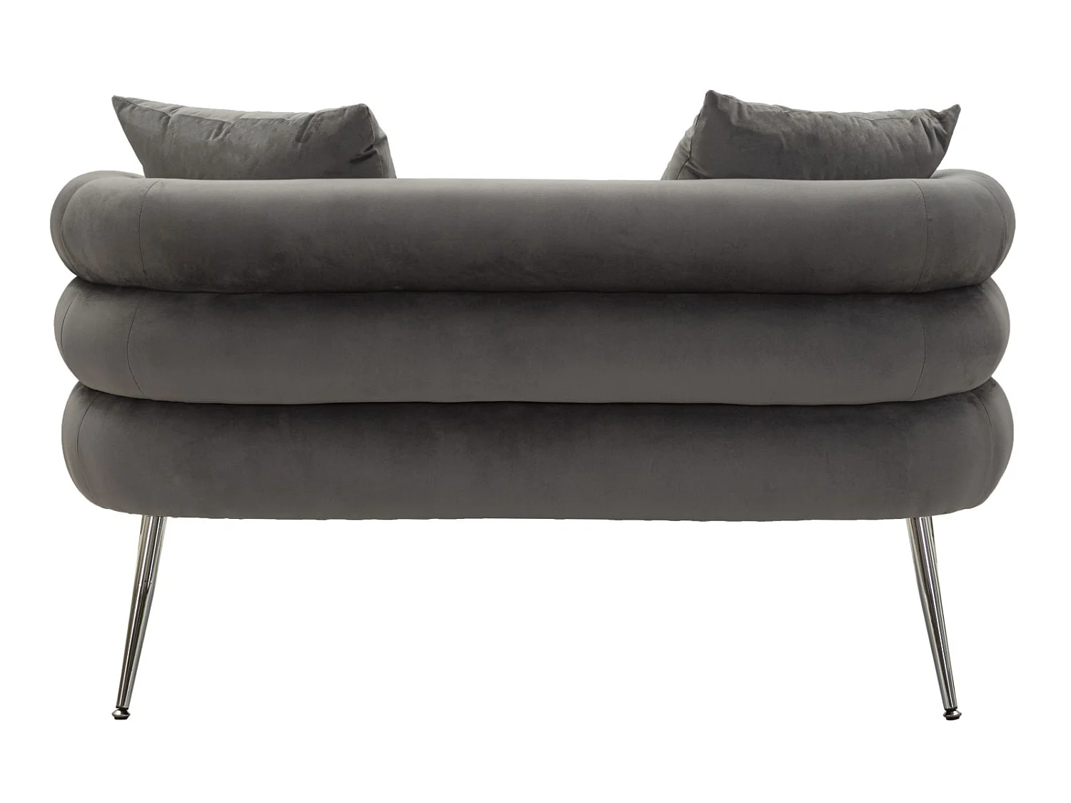 2-Sitzer-Sofa aus Metall und Samt mit Kissen 133x68x69 cm
