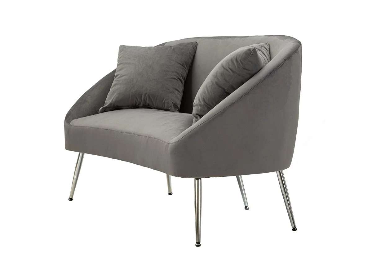 2-Sitzer-Sofa aus Metall und Samt mit Kissen 137x69x79 cm