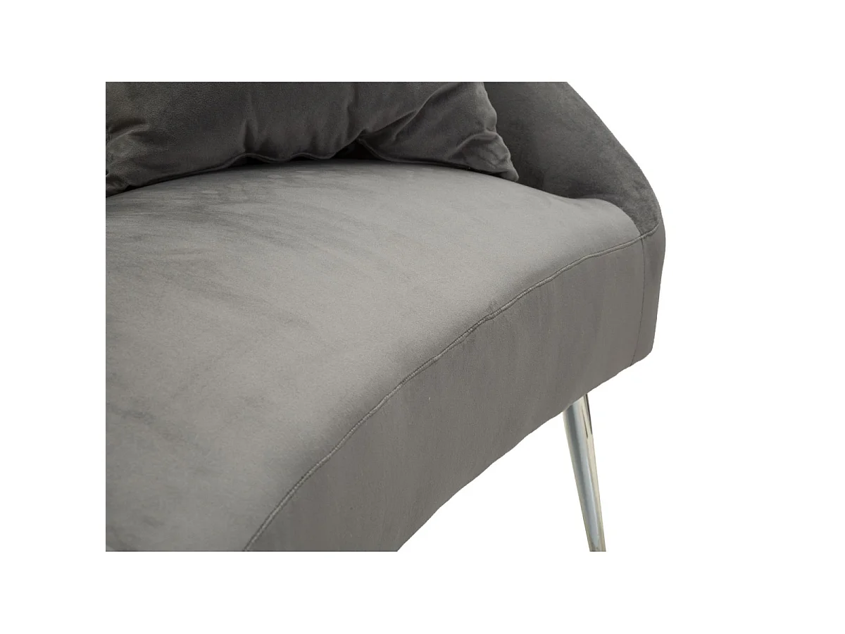 2-Sitzer-Sofa aus Metall und Samt mit Kissen 137x69x79 cm