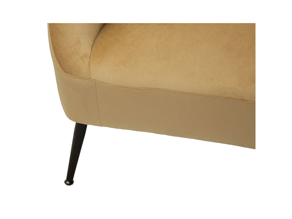 Kleines Sofa aus Metall schwarz und Samt braun mit Kissen 137x69x79 cm