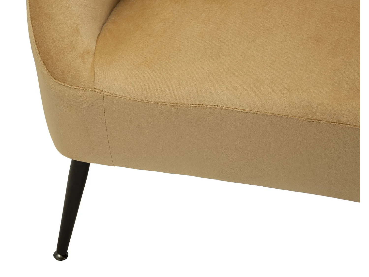 Kleines Sofa aus Metall schwarz und Samt braun mit Kissen 137x69x79 cm
