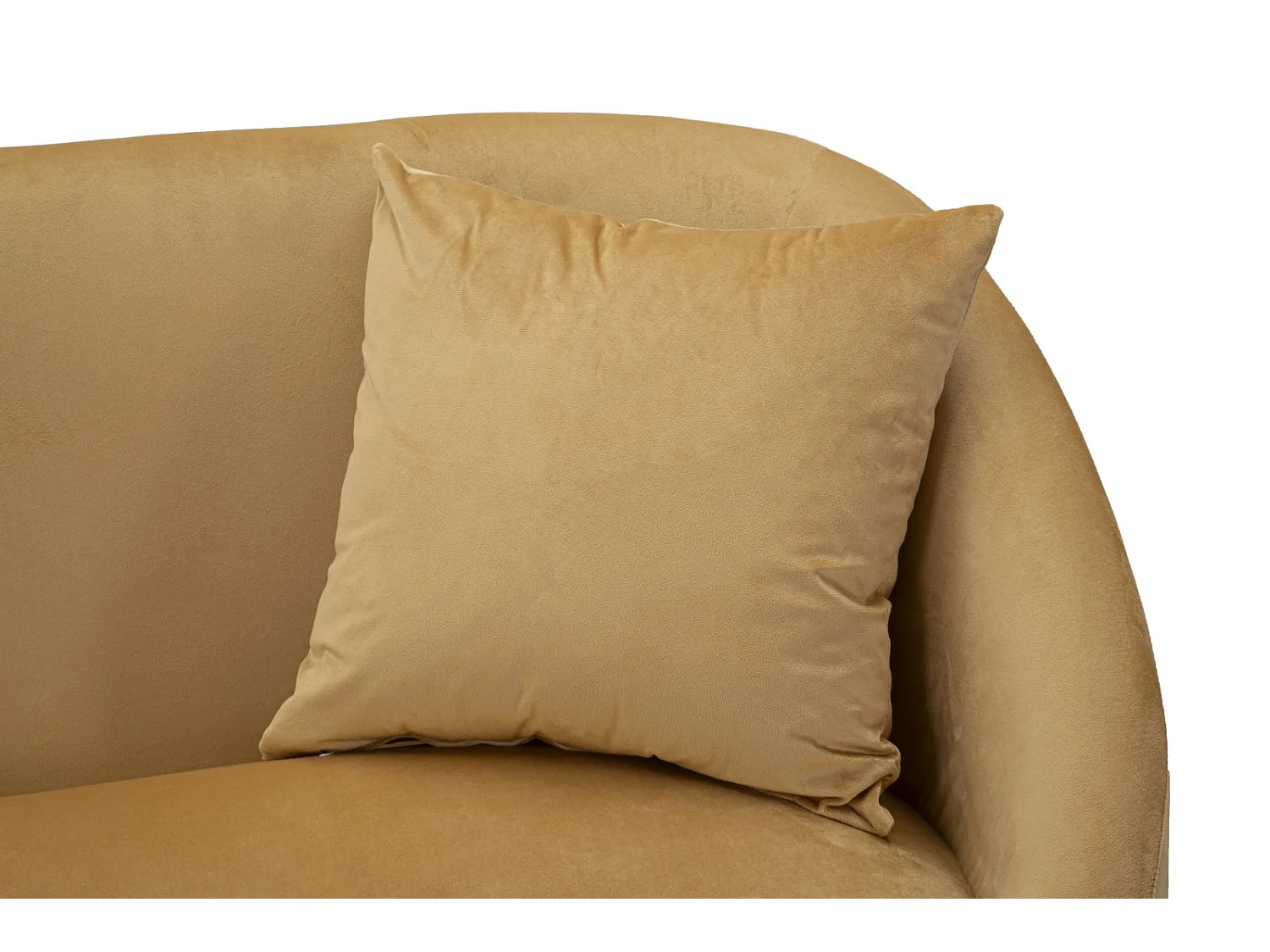 Kleines Sofa aus Metall schwarz und Samt braun mit Kissen 137x69x79 cm