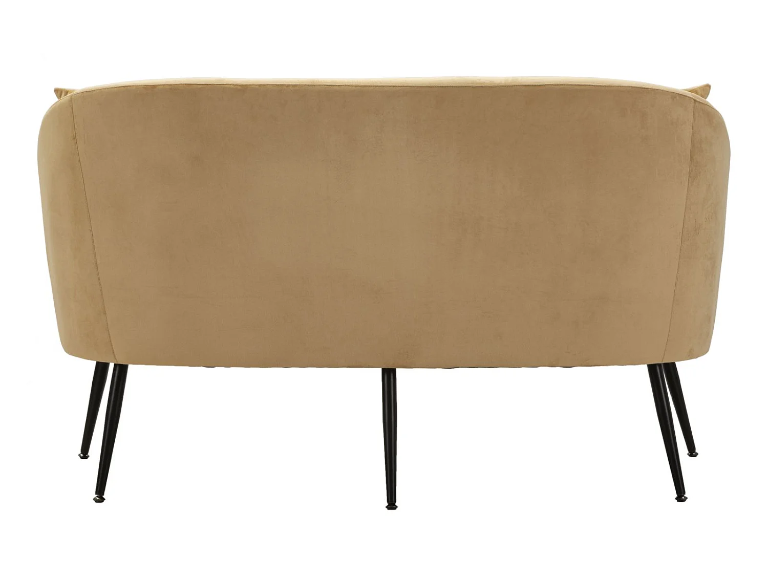 Kleines Sofa aus Metall schwarz und Samt braun mit Kissen 137x69x79 cm