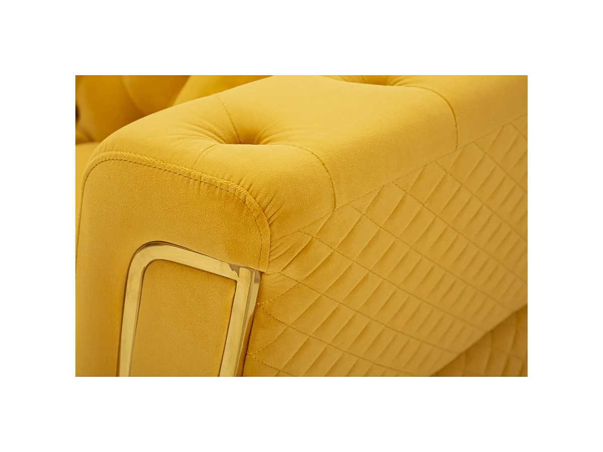 2-Sitzer-Sofa aus gestepptem Samt mit Kissen Emy
