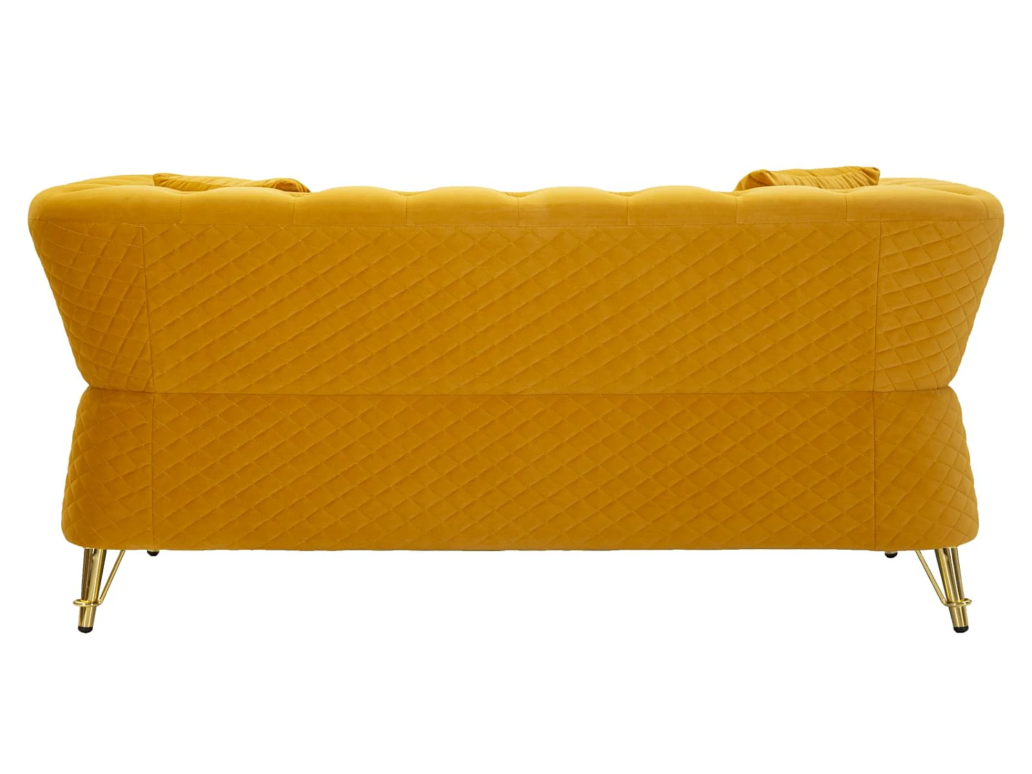 2-Sitzer-Sofa aus gestepptem Samt mit Kissen Emy