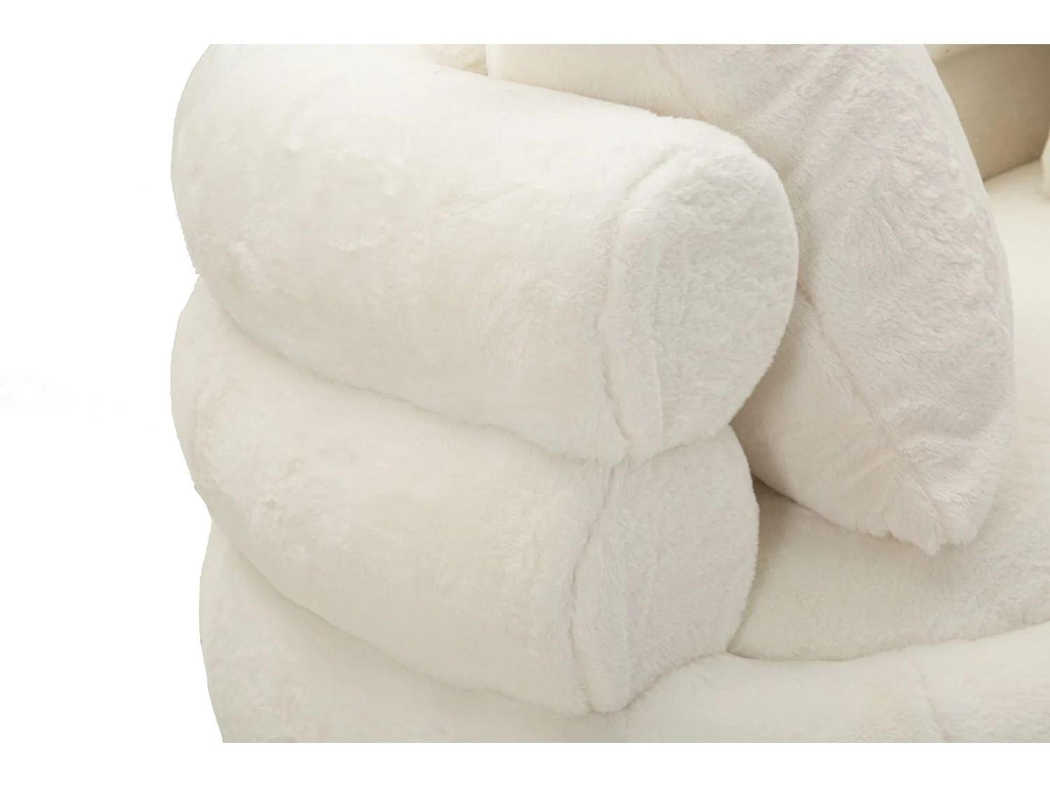 Divano 2 posti in metallo e tessuto bianco con cuscini cm 133x68x69