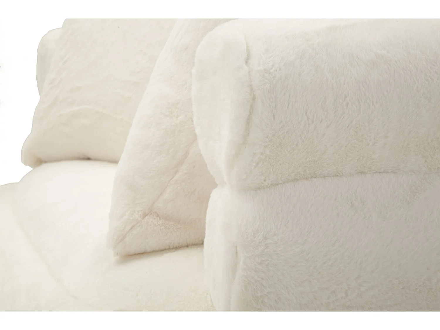 Divano 2 posti in metallo e tessuto bianco con cuscini cm 133x68x69