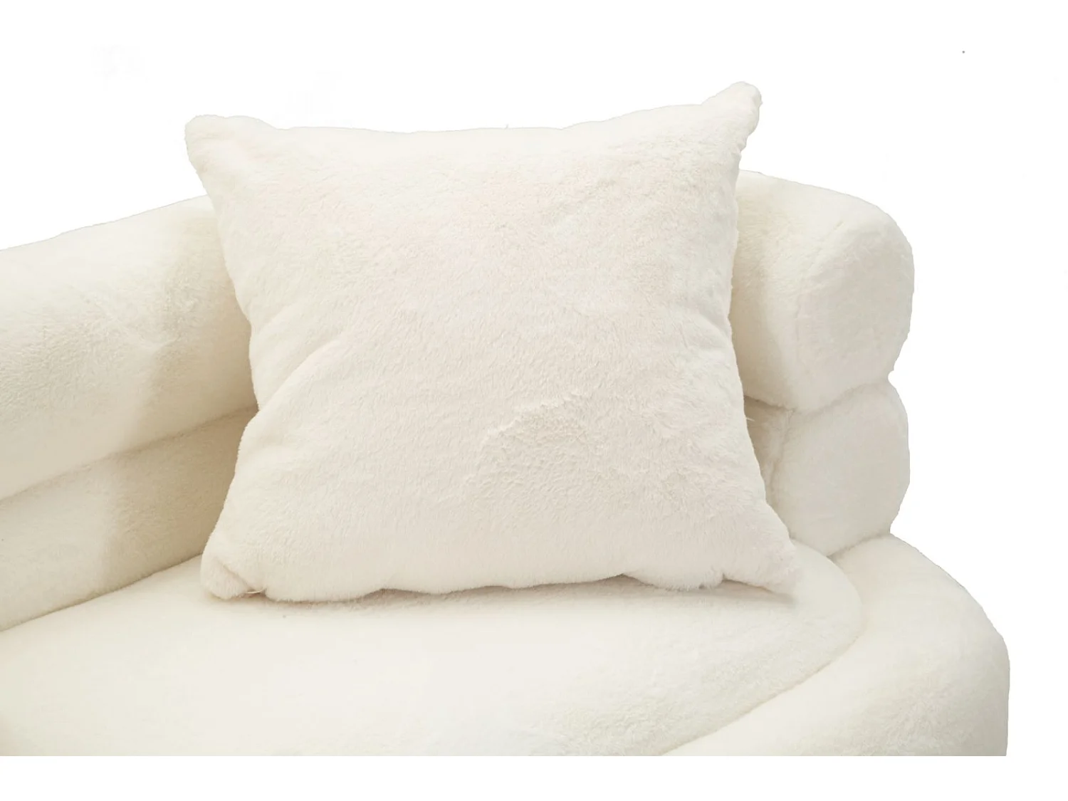 Canapé 2 Places Imitation Fourrure "Soffy+" 133cm Blanc & Or