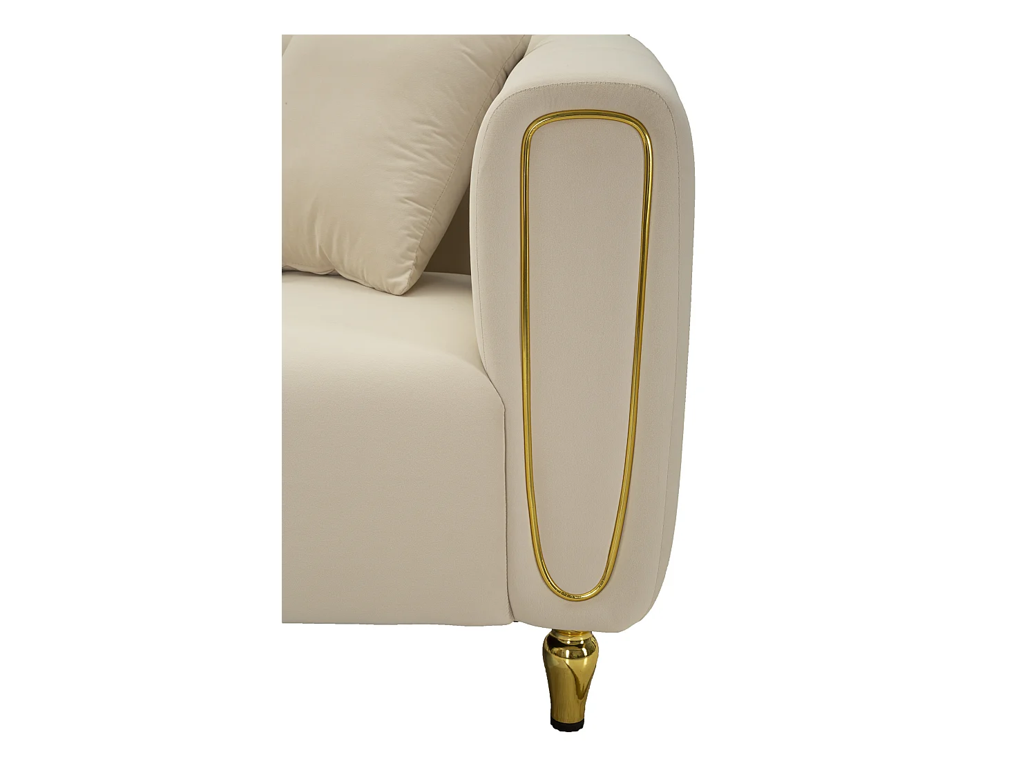 Canapé 2 Places en Velours Matelassé "Alma" 155cm Crème