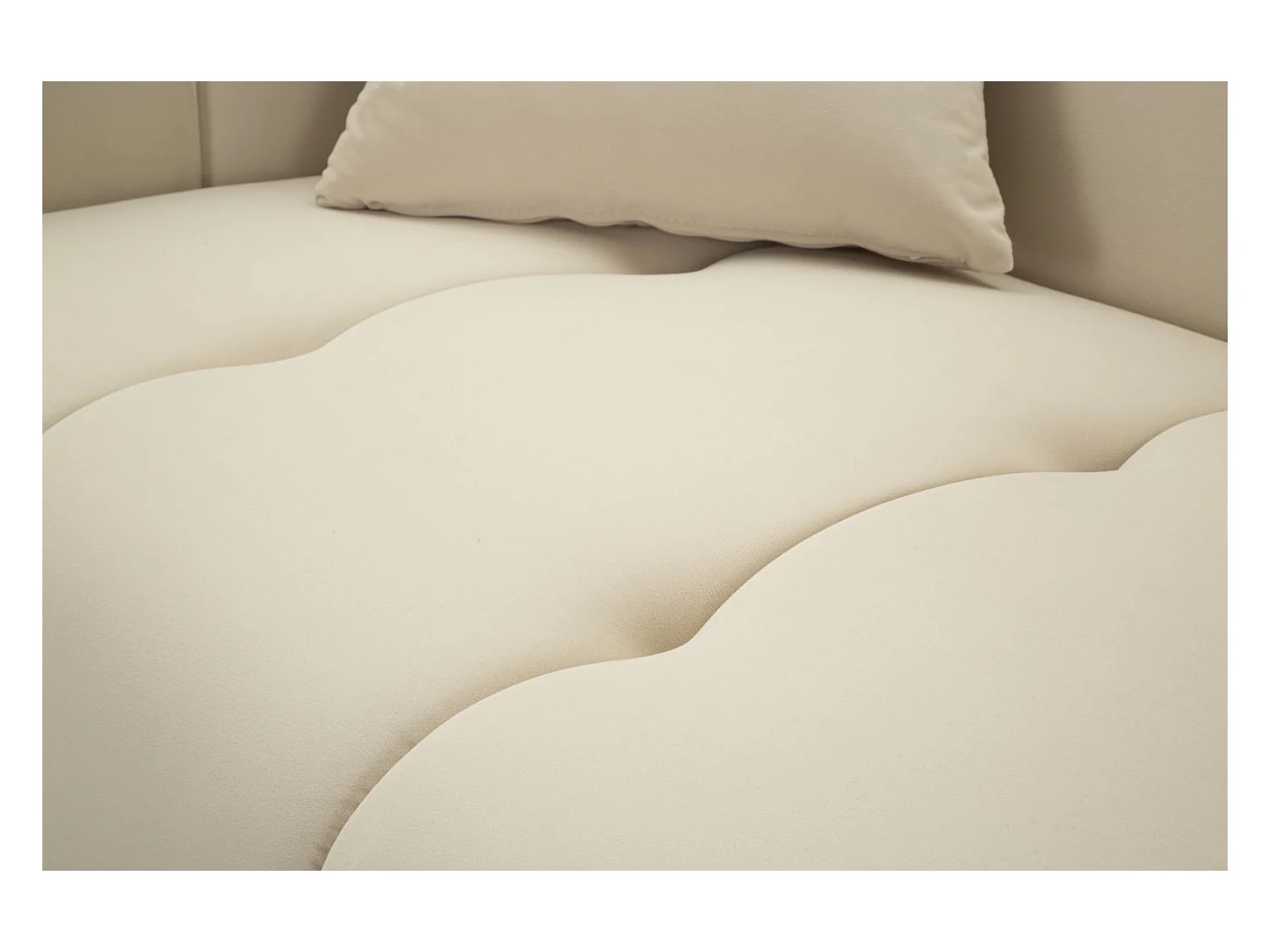 Canapé 2 Places en Velours Matelassé "Alma" 155cm Crème