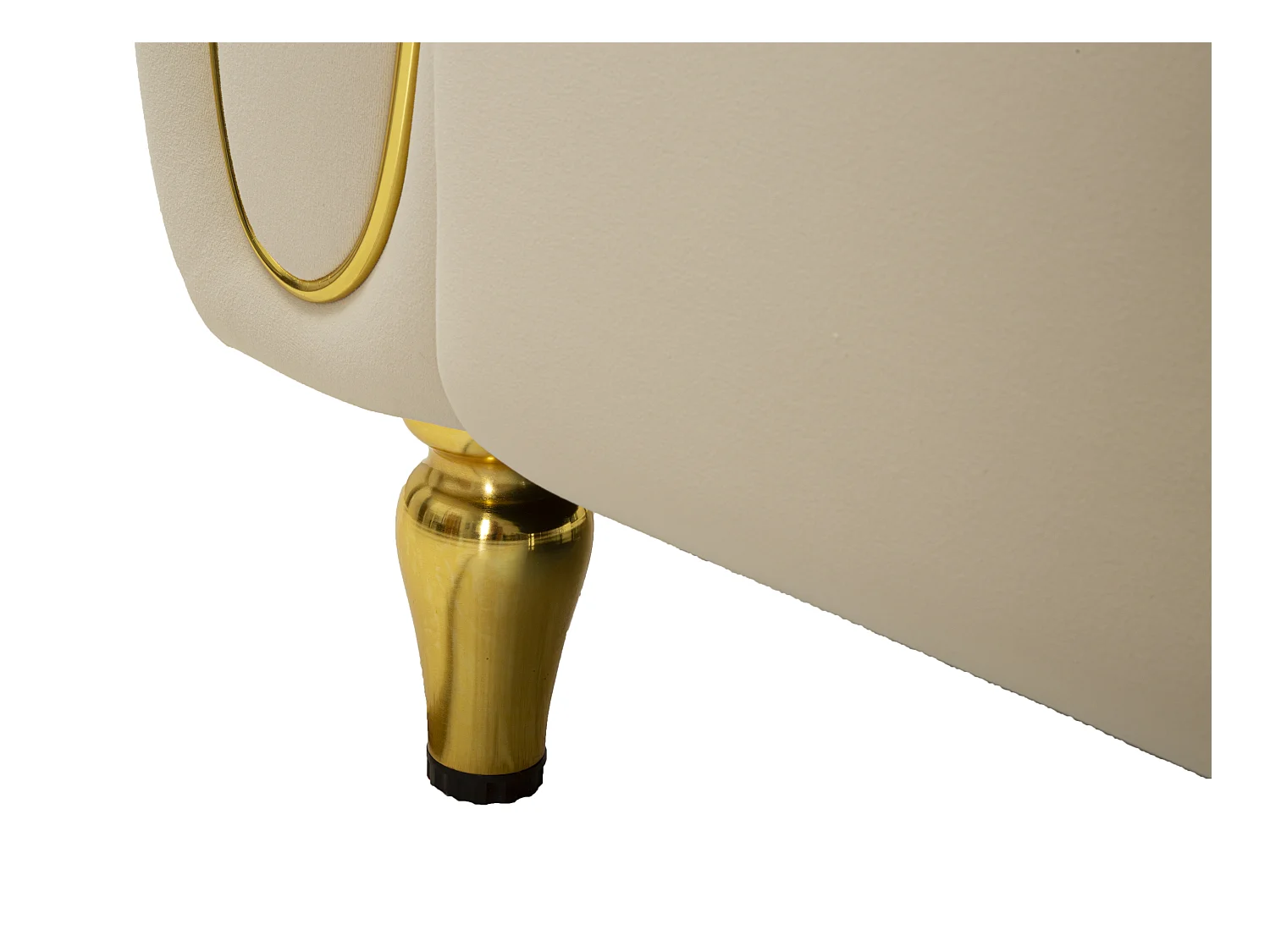 Canapé 2 Places en Velours Matelassé "Alma" 155cm Crème