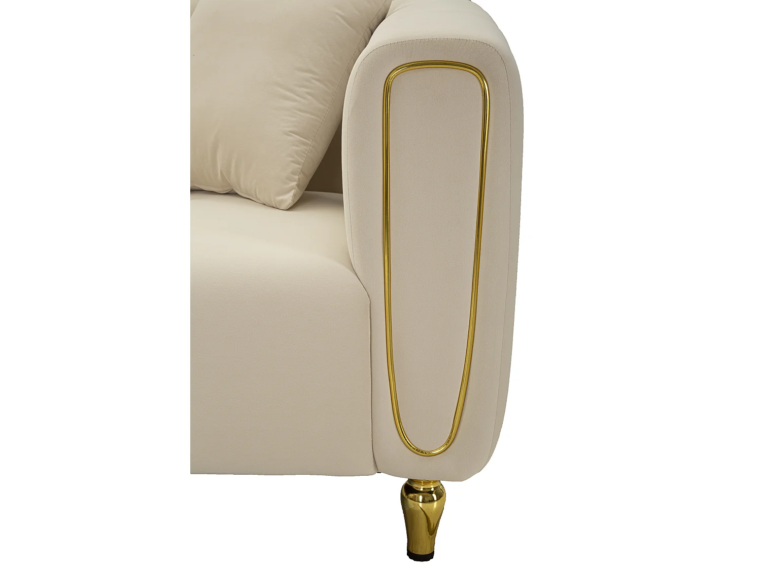 Canapé 2 Places en Velours Matelassé "Alma" 155cm Crème