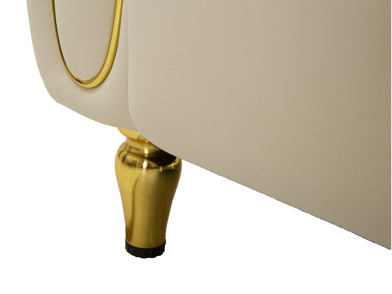 Canapé 2 Places en Velours Matelassé "Alma" 155cm Crème