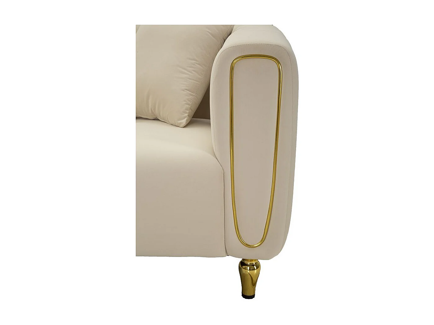 Canapé 2 Places en Velours Matelassé "Alma" 155cm Crème