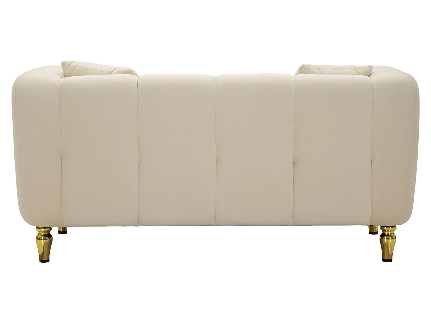 Sofa Alma, kolor kremowy i złoty, poliester, 81 x 155 x 71 cm, do salonu, Mauro Ferretti