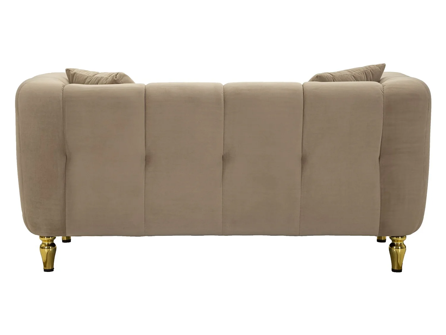Sofa Alma, kolor szary i złoty, poliester, 81 x 155 x 71 cm, do salonu, Mauro Ferretti