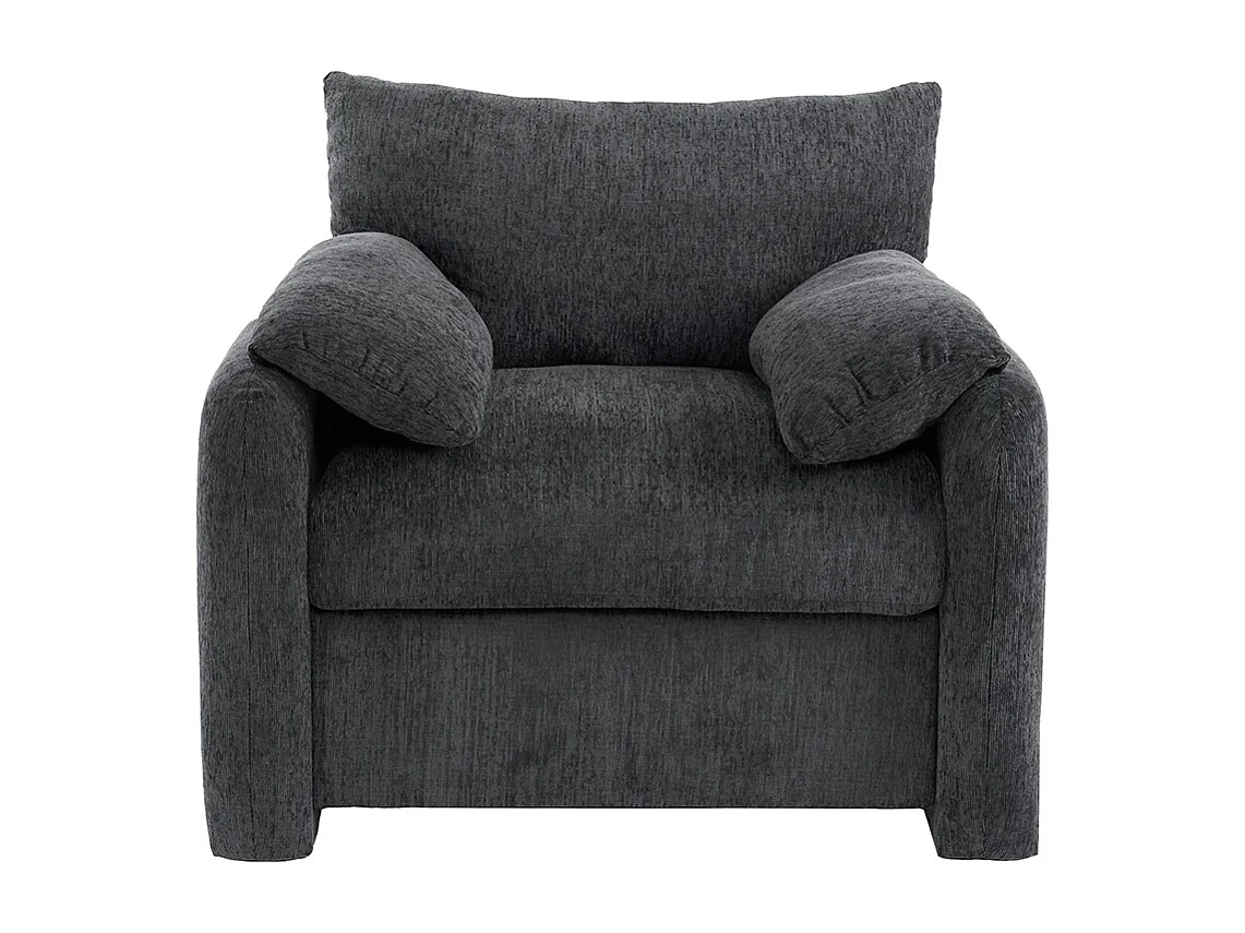 Design moderne, tissu chenille, fauteuil surdimensionné, chaise décorative, canapé simple, gris