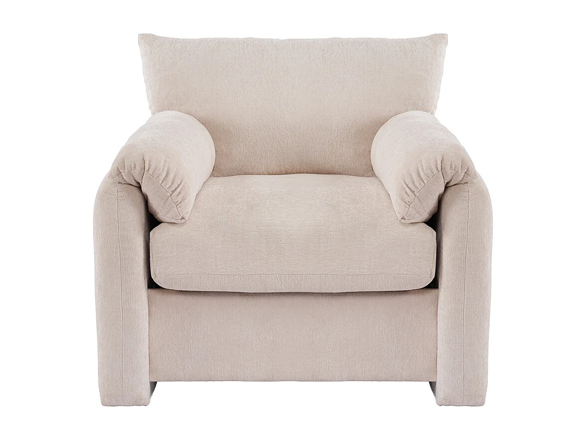 Design moderne, tissu chenille, fauteuil surdimensionné, chaise décorative, canapé simple, beige