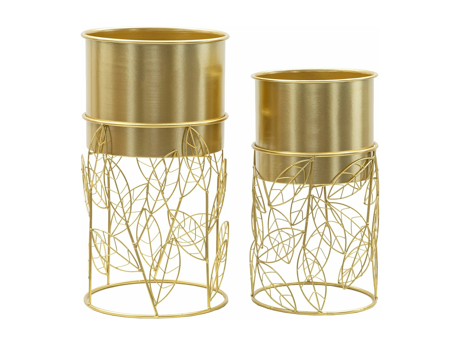 Lot de 2 Cache-Pots sur Pied "Livi" 43cm Or