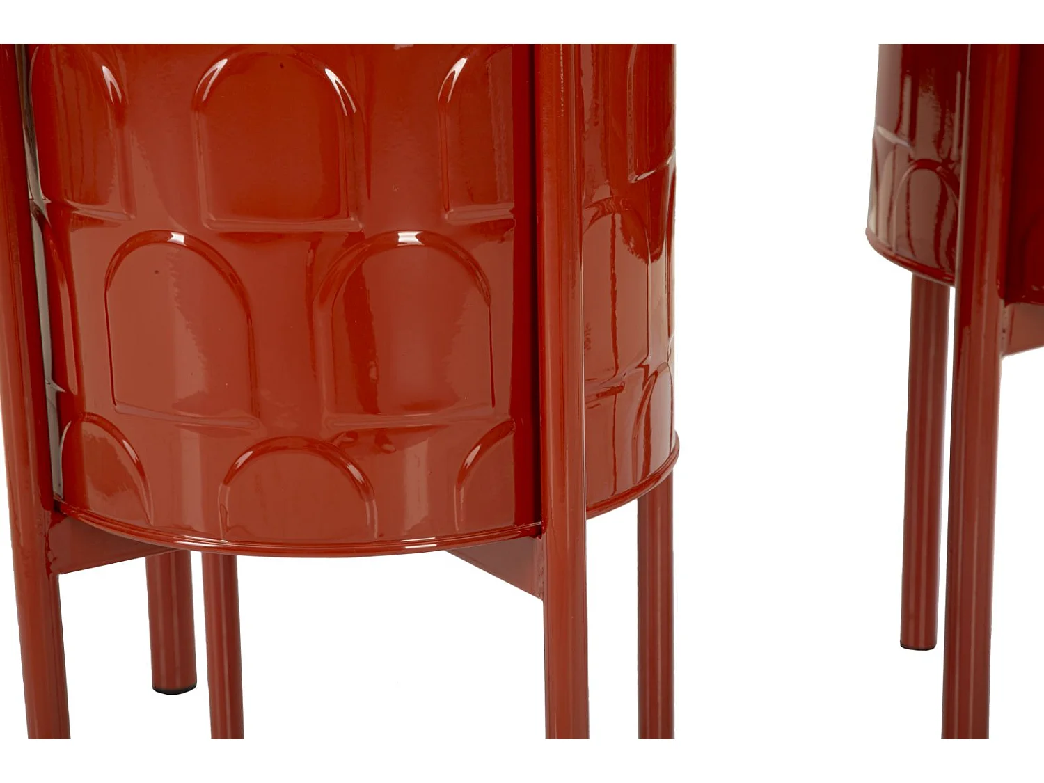 Lot de 3 Cache-Pots sur Pied "Archy" 56cm Rouge