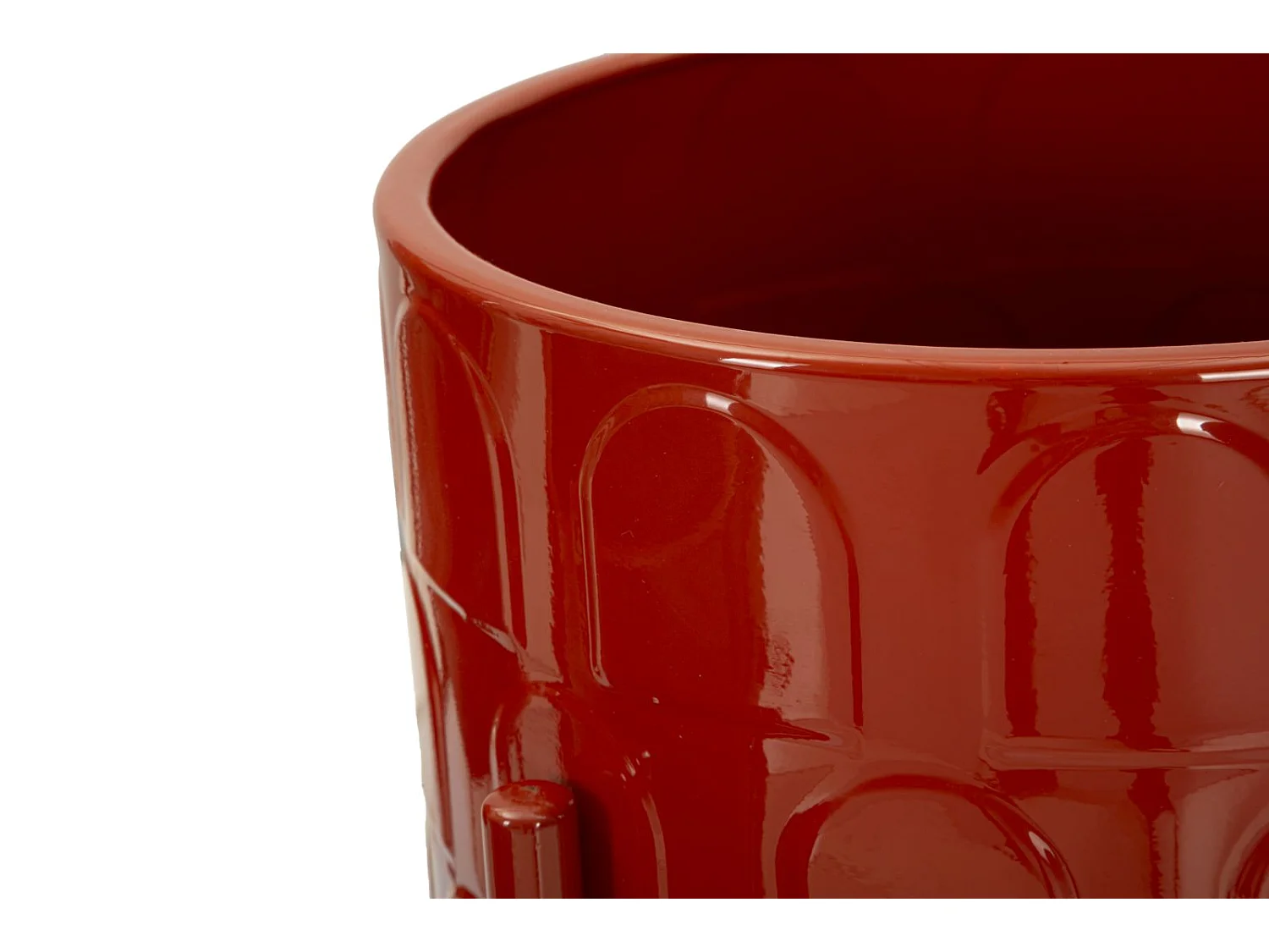 Lot de 3 Cache-Pots sur Pied "Archy" 56cm Rouge