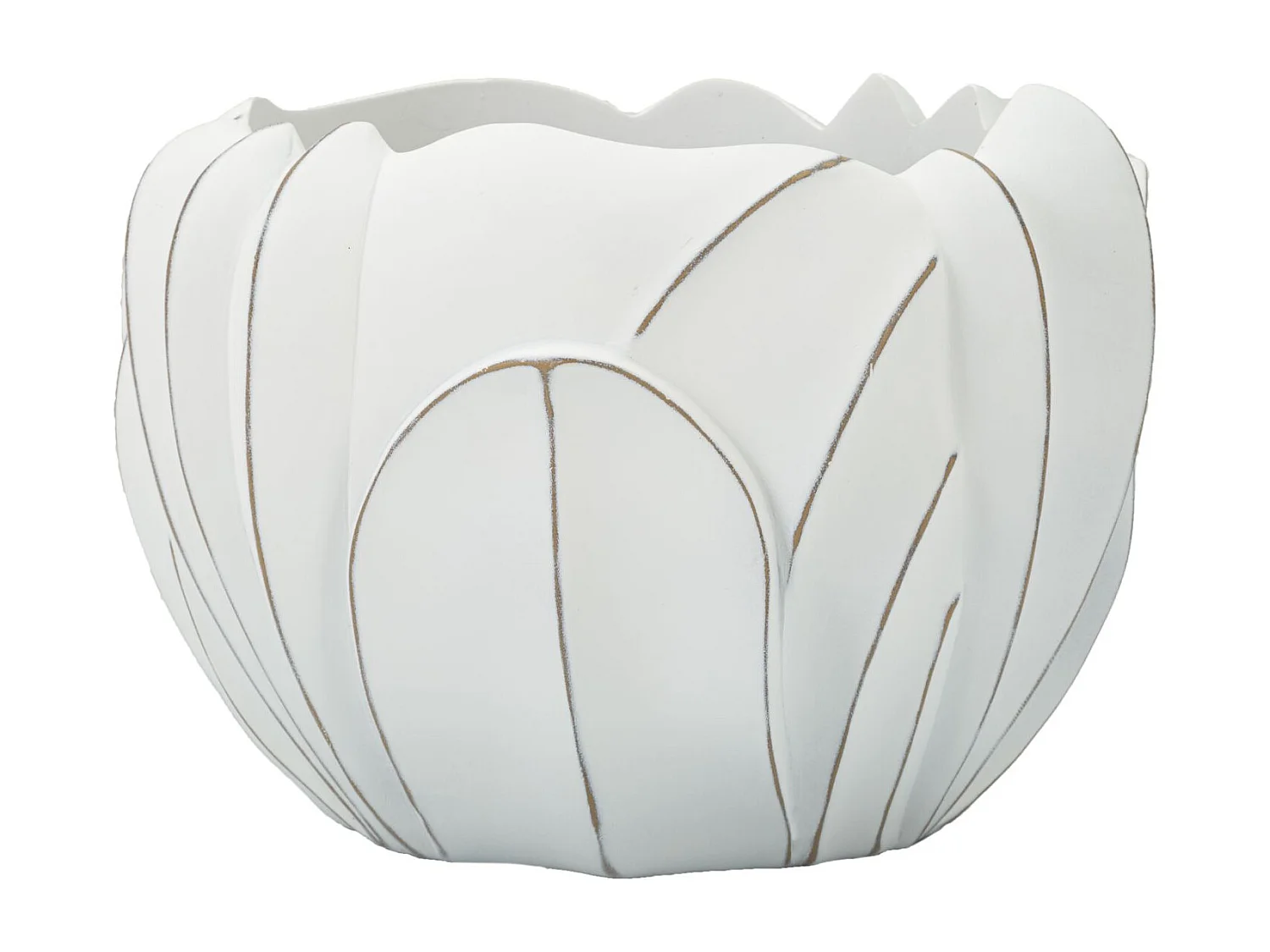 Cache-Pot Déco en Résine "Gardy" 34cm Blanc