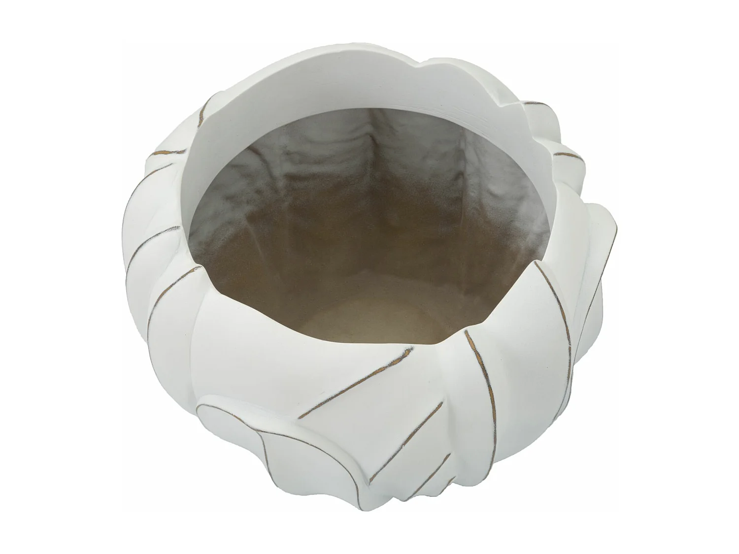 Cachepot in resina bianco cm Ø 34,5x23,5.