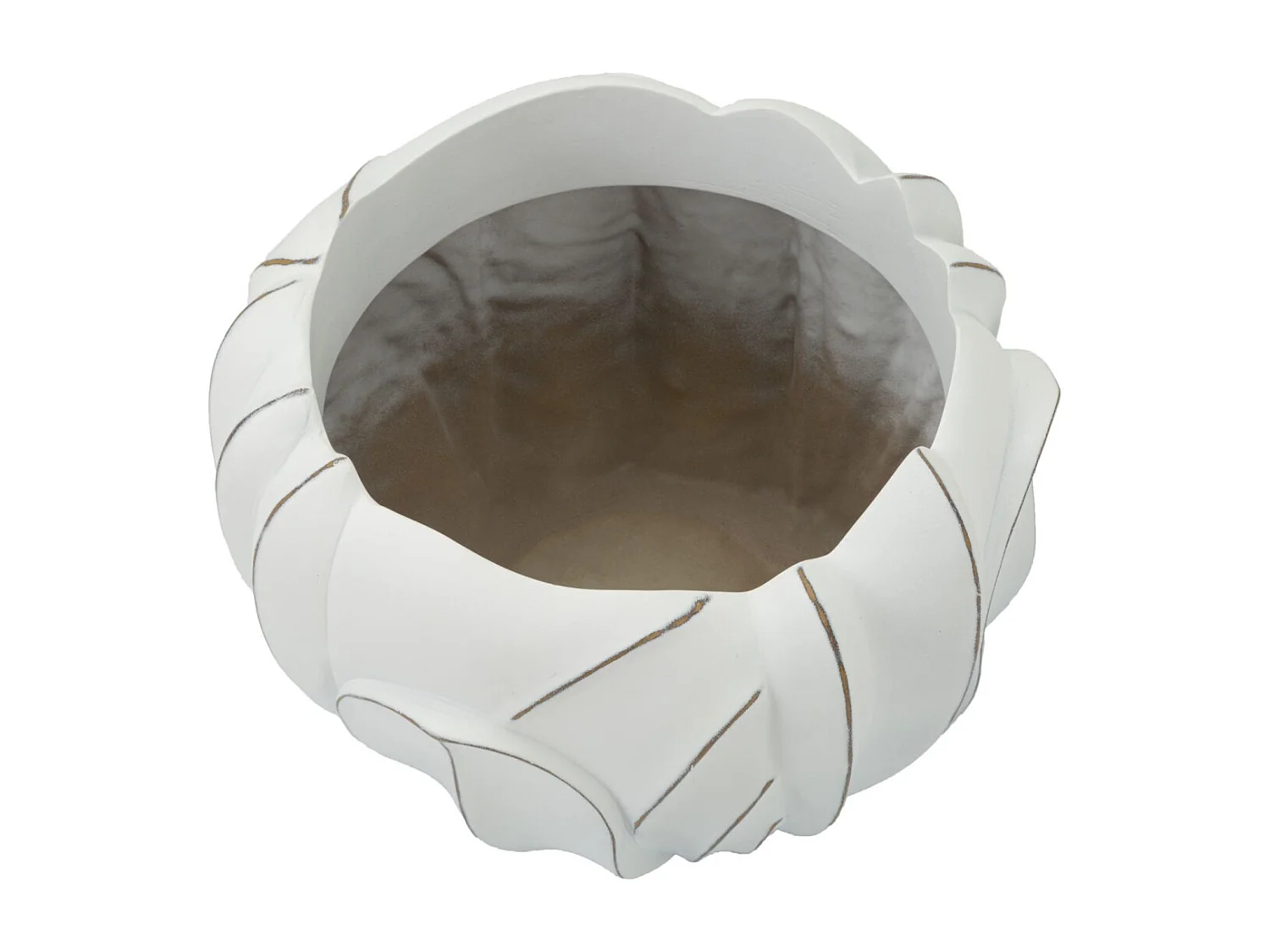 Cache-Pot Déco en Résine "Gardy" 34cm Blanc