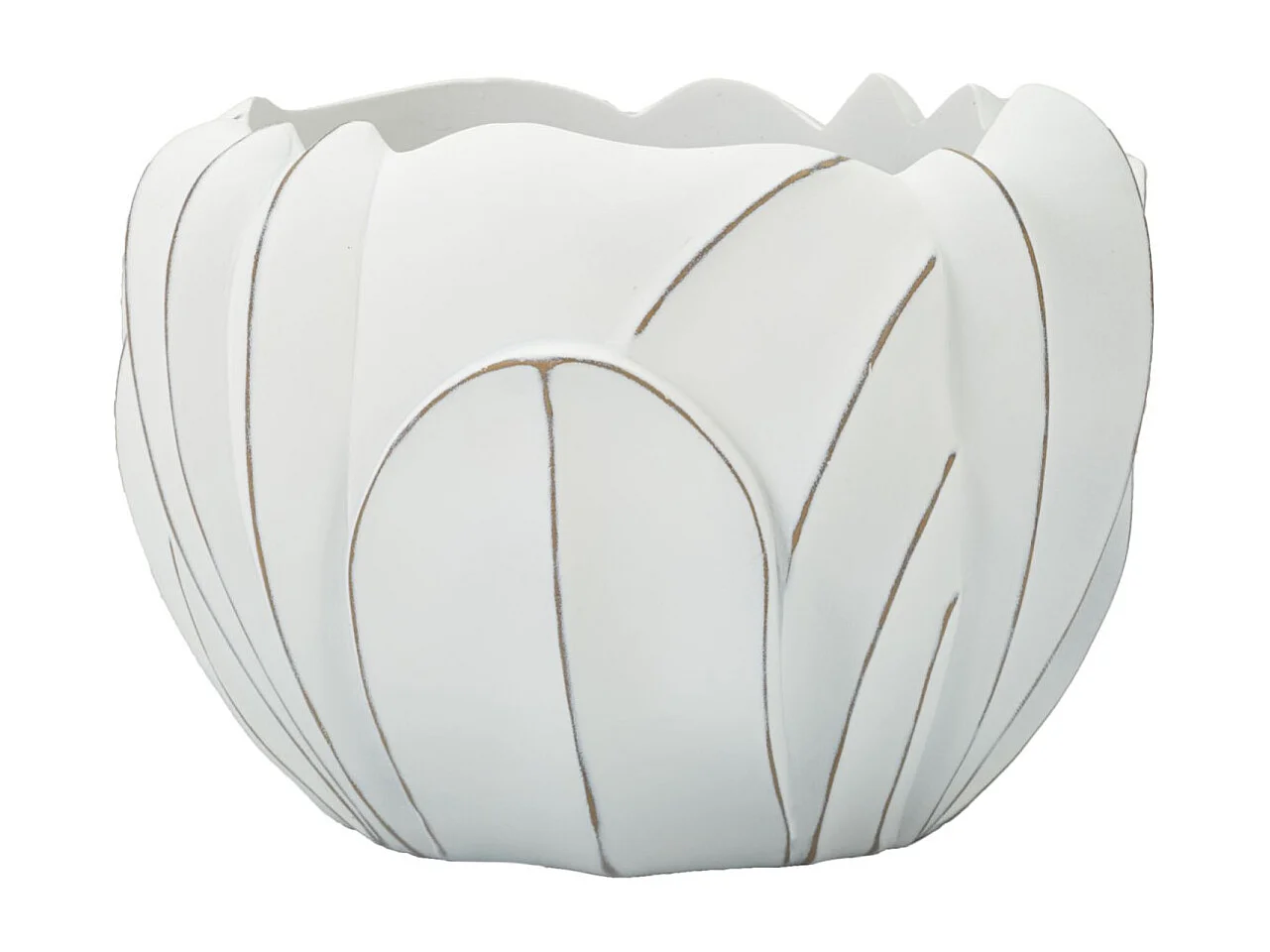 Cache-Pot Déco en Résine "Gardy" 34cm Blanc
