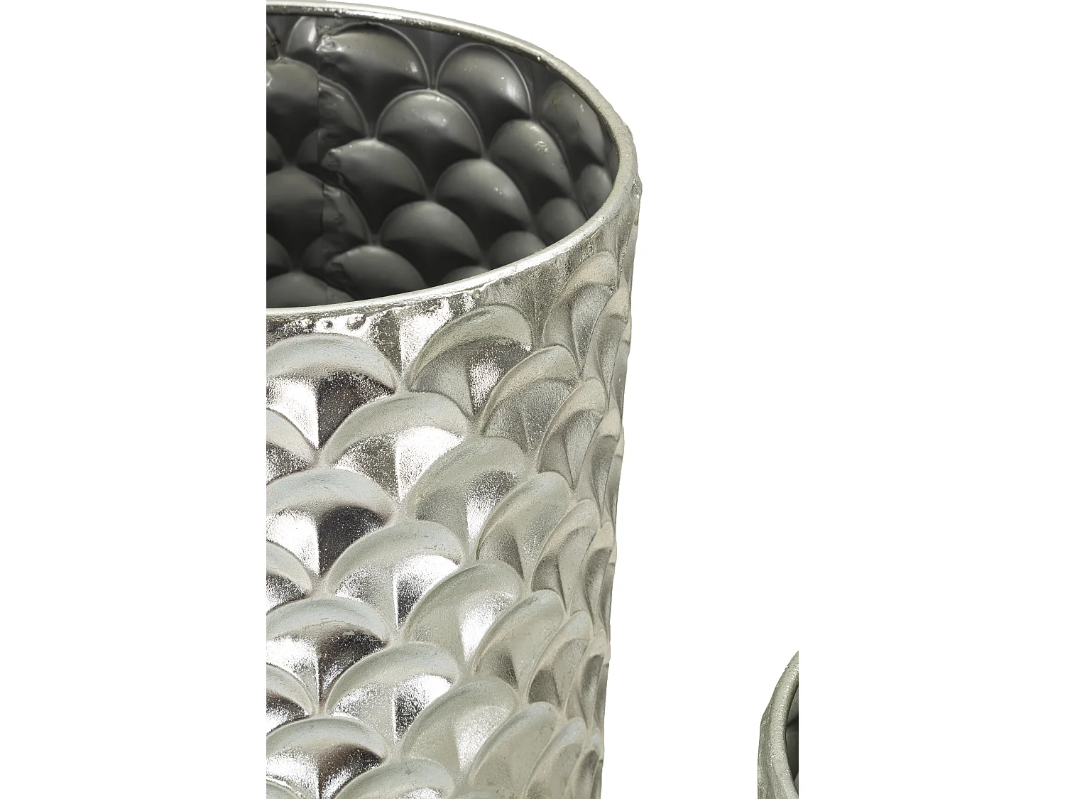 Portavasi in metallo argentato cm Ø 37x92x-32x75.