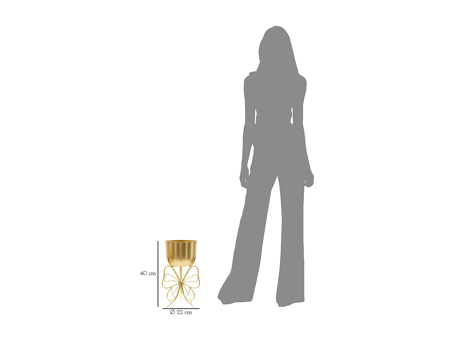 Cache-Pot Design sur Pied "Fairy" 40cm Or