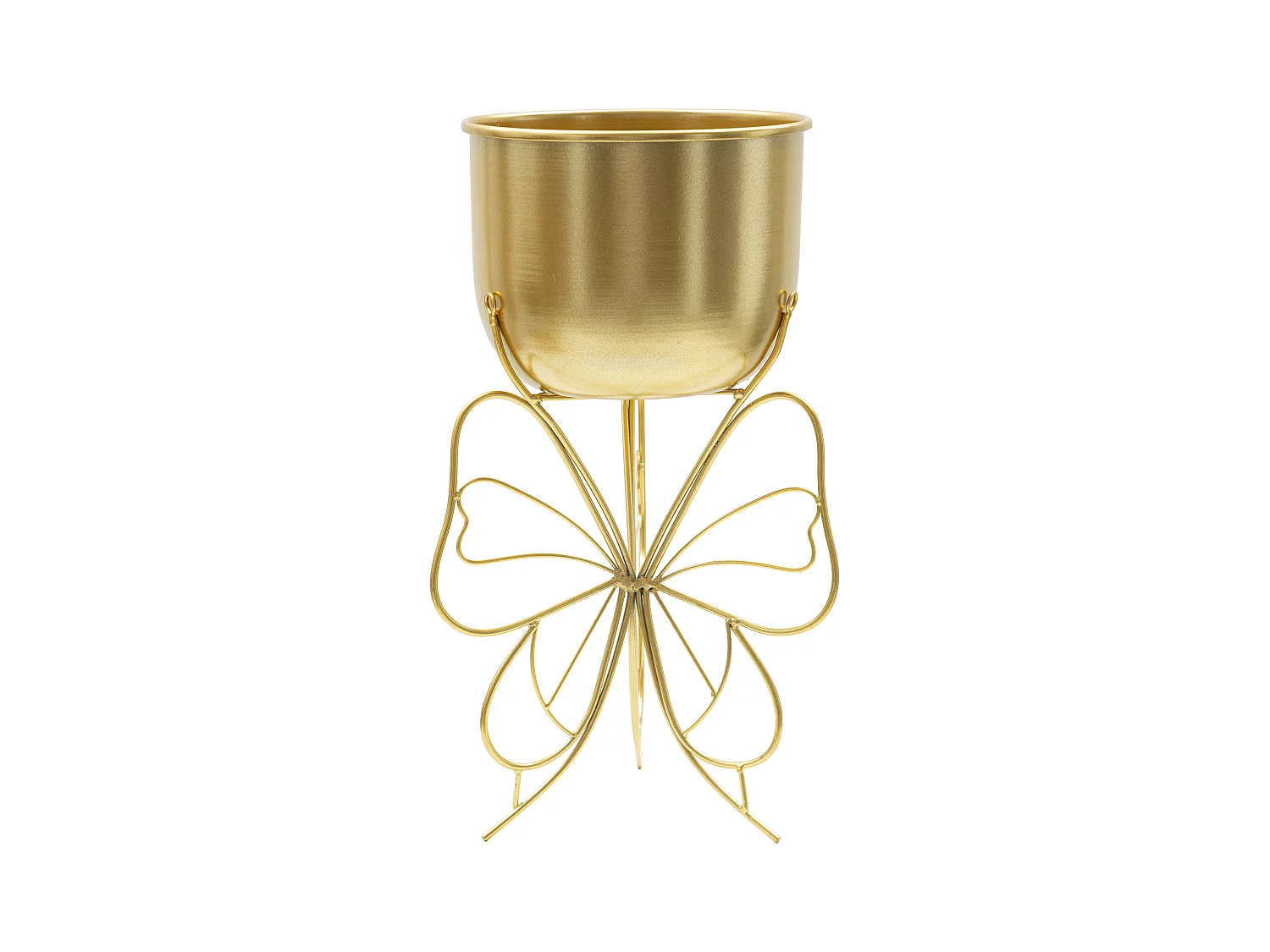 Porte-Vase FARFY - Design Élégant en Métal Doré avec Base en Forme de Papillon - Dimensions Ø 22 cm x Hauteur 40 cm - Matériau Fer