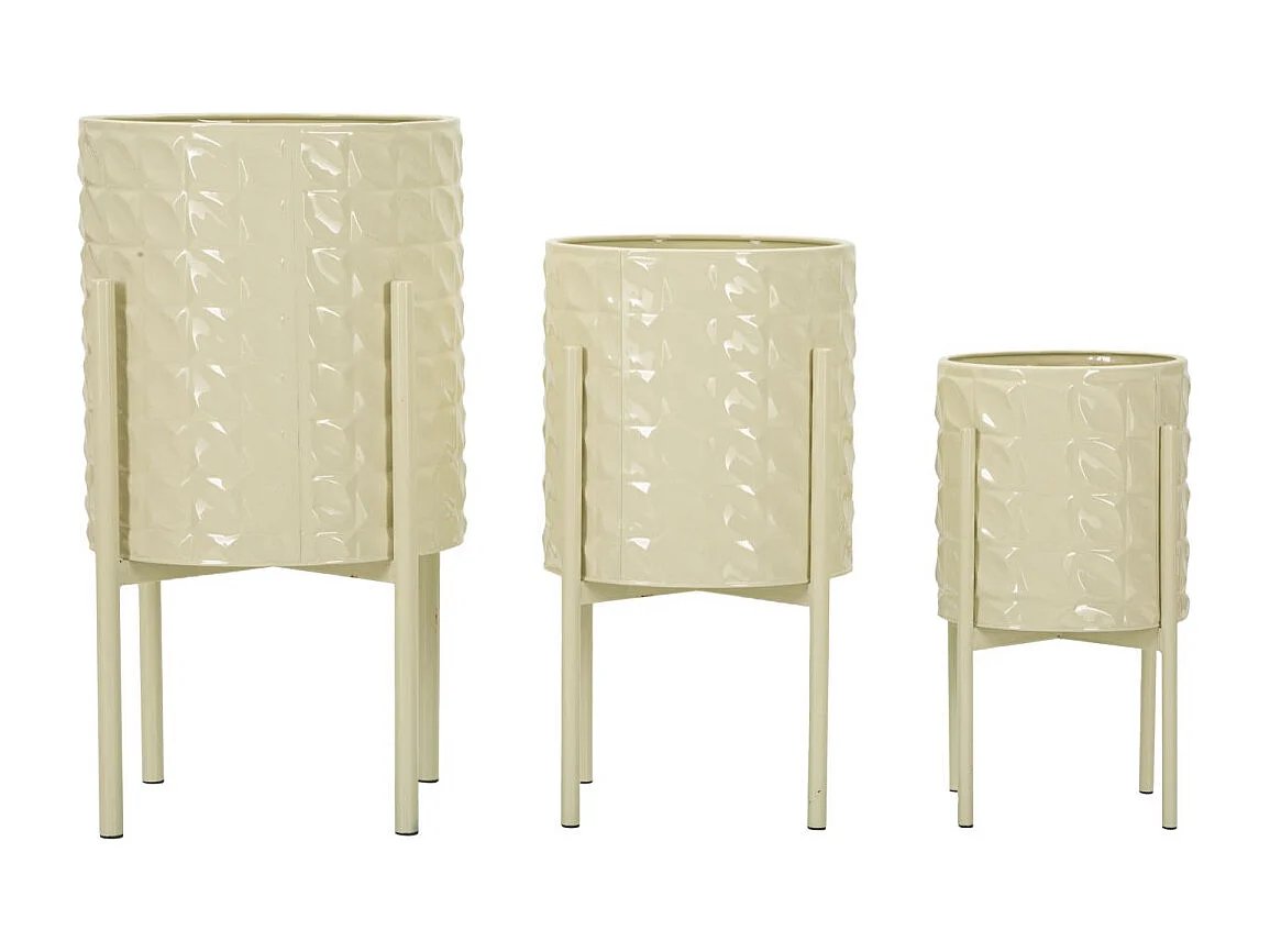 Portavasi in metallo colorato set 3 pz cm Ø 36x56,5-30x48,5-24x37,5