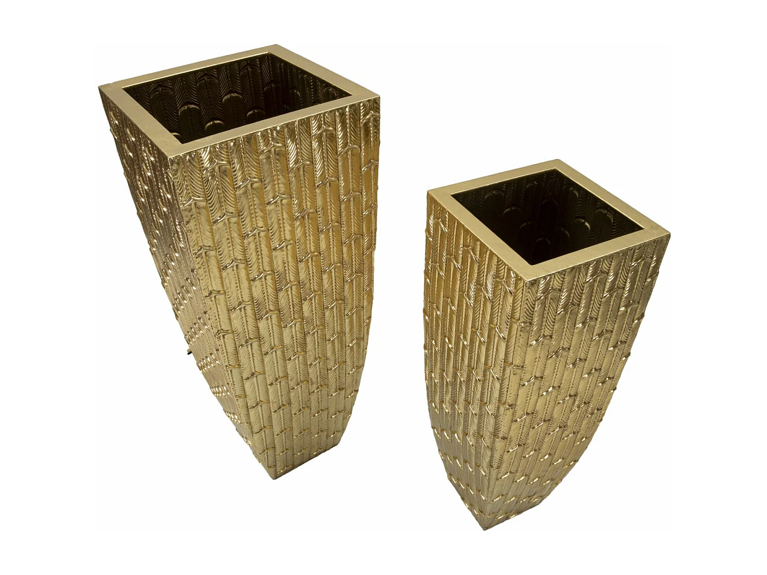Lot de 2 Vases en Métal "Gliss" 99cm Or