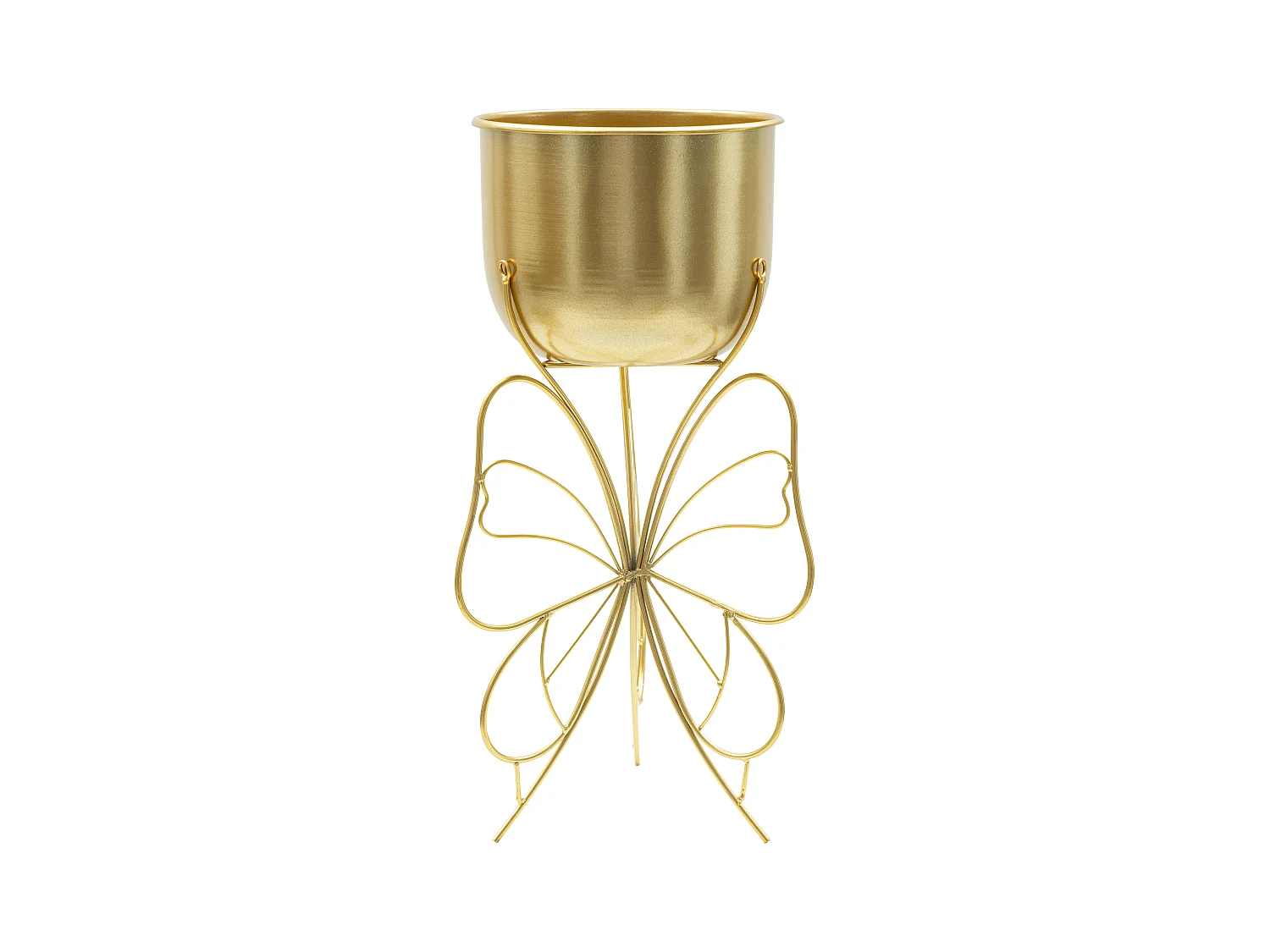Porte-Vase FARFY - Design Élégant en Métal Doré avec Base en Forme de Papillon - Dimensions Ø 22 cm x Hauteur 45 cm - Matériau Fer