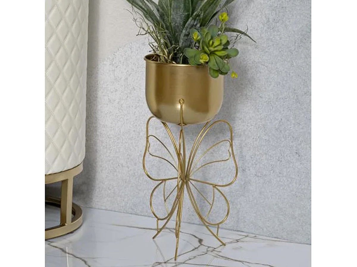 Cache-Pot Design sur Pied "Fairy" 45cm Or