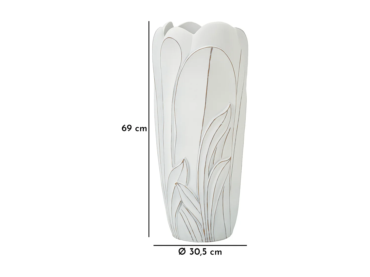 Vaso in resina bianco cm Ø 30,5x69.