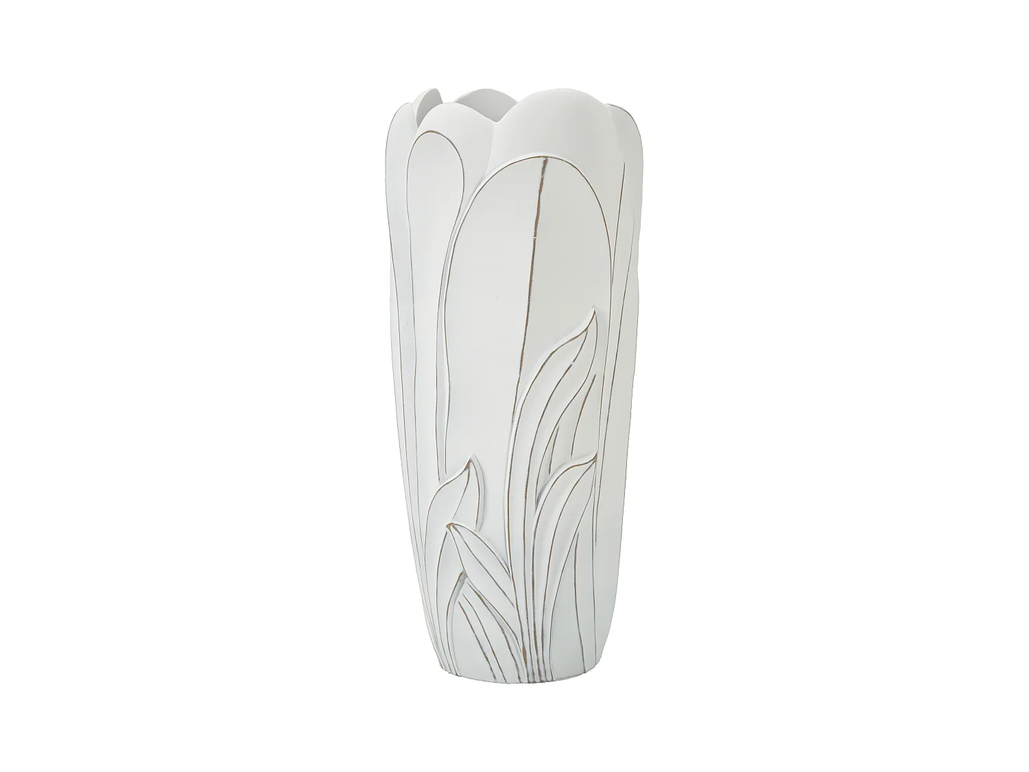 Vase Gardy 30,5x69 cm – Vaso en Céramique au Design Sinueux avec Décorations Élégantes en Relief