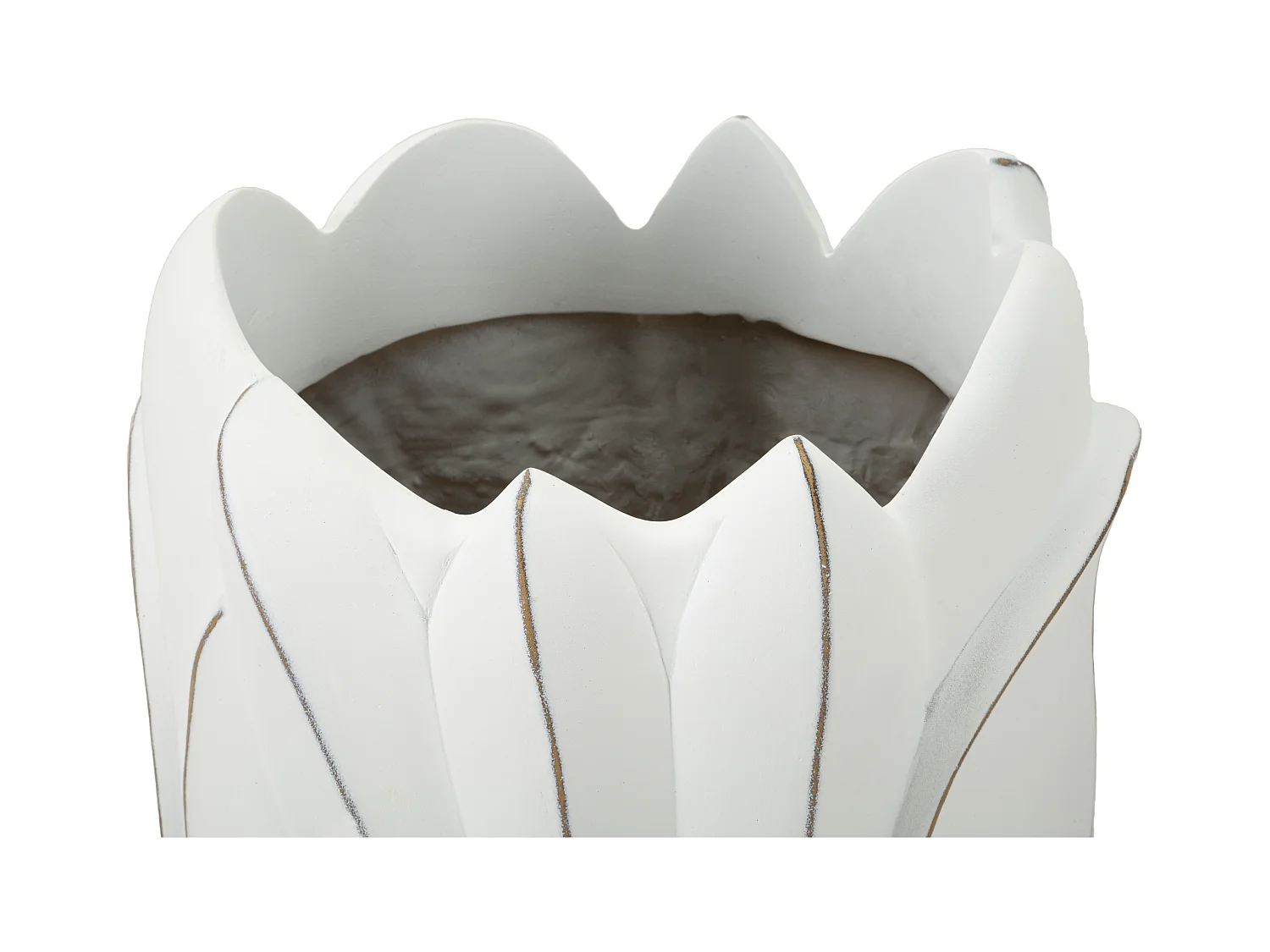 Vase Déco en Résine "Gardy" 69cm Blanc