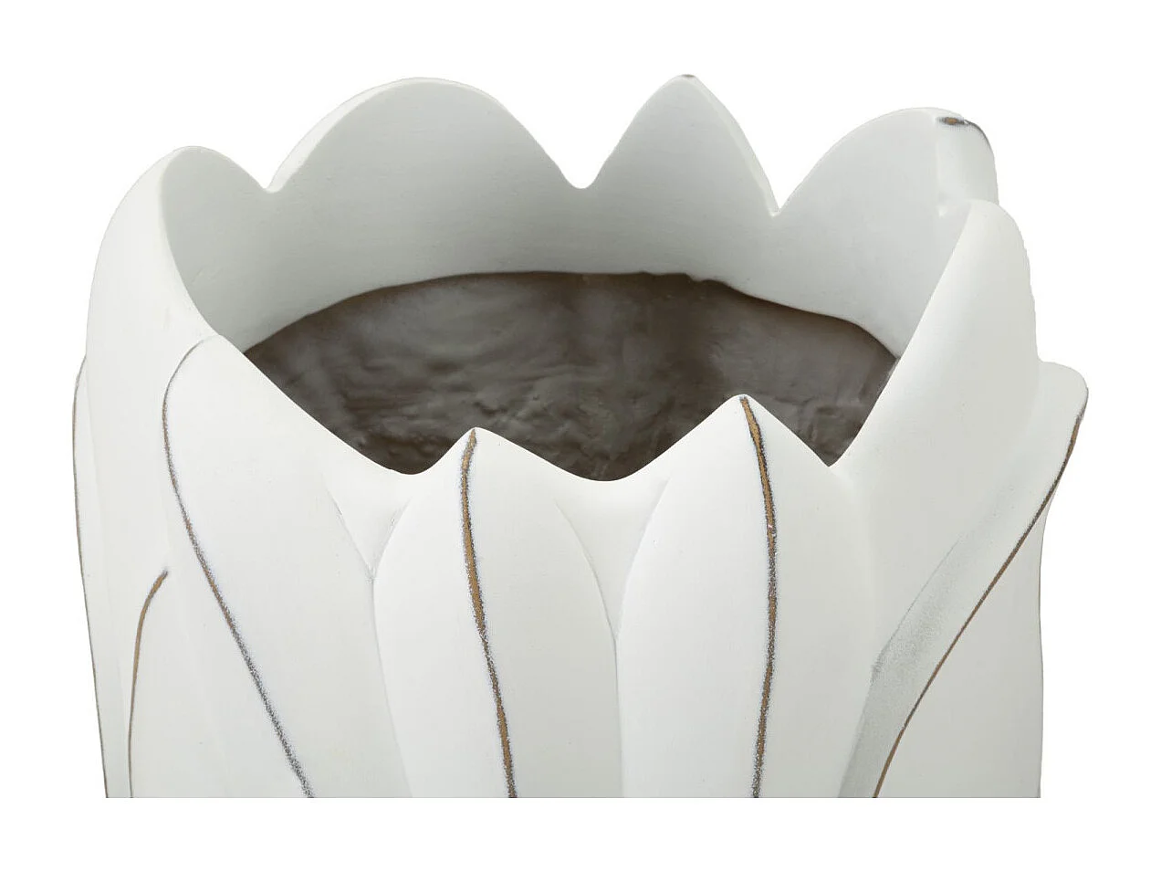 Vase Déco en Résine "Gardy" 69cm Blanc