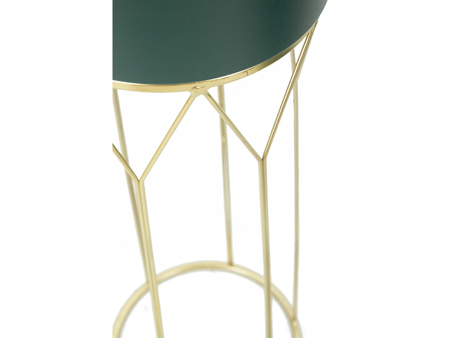 Lot de 2 Cache-Pots sur Pied ""Grent Stand"" 70cm Vert & Or