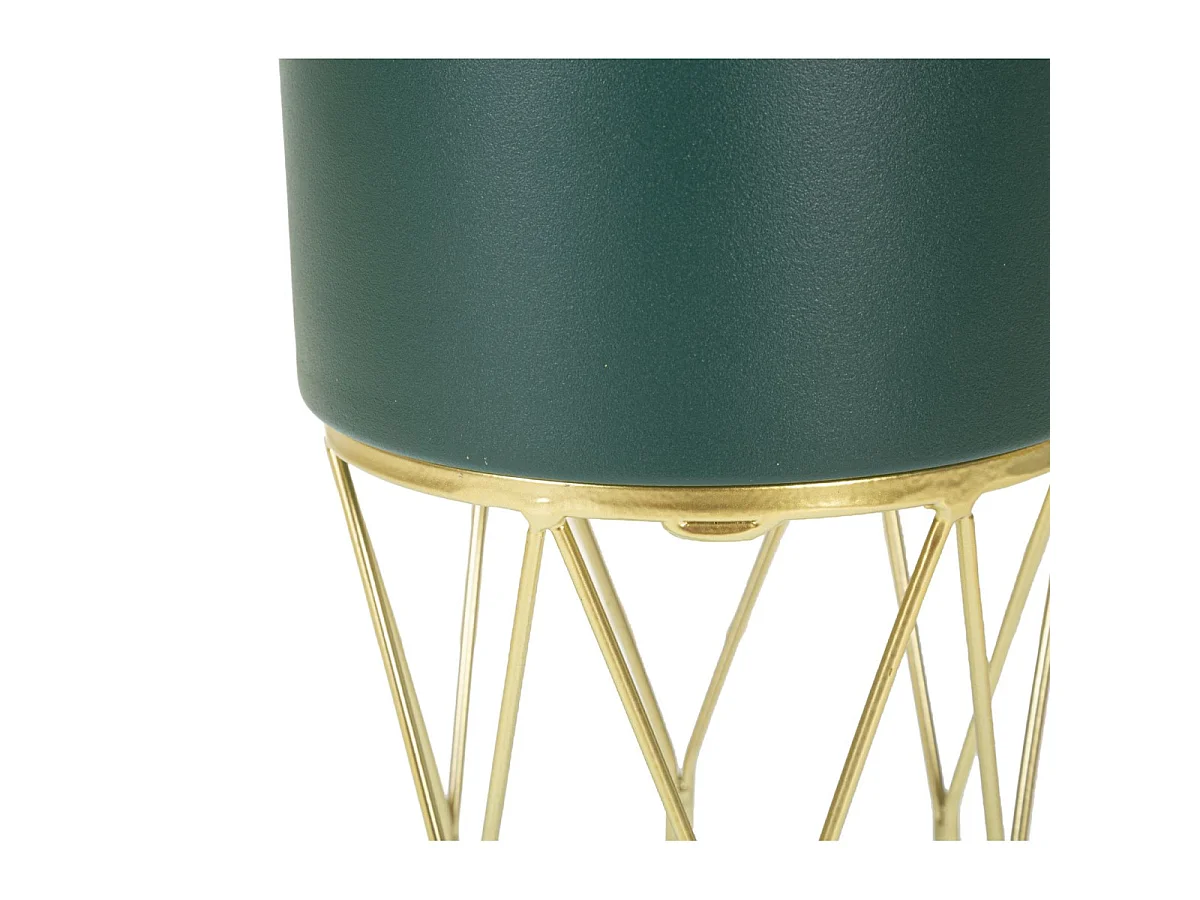 Lot de 2 Cache-Pots sur Pied ""Grent Stand"" 70cm Vert & Or