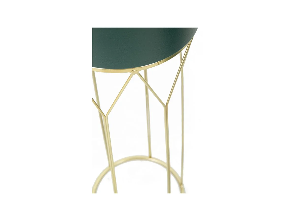 Lot de 2 Cache-Pots sur Pied ""Grent Stand"" 70cm Vert & Or