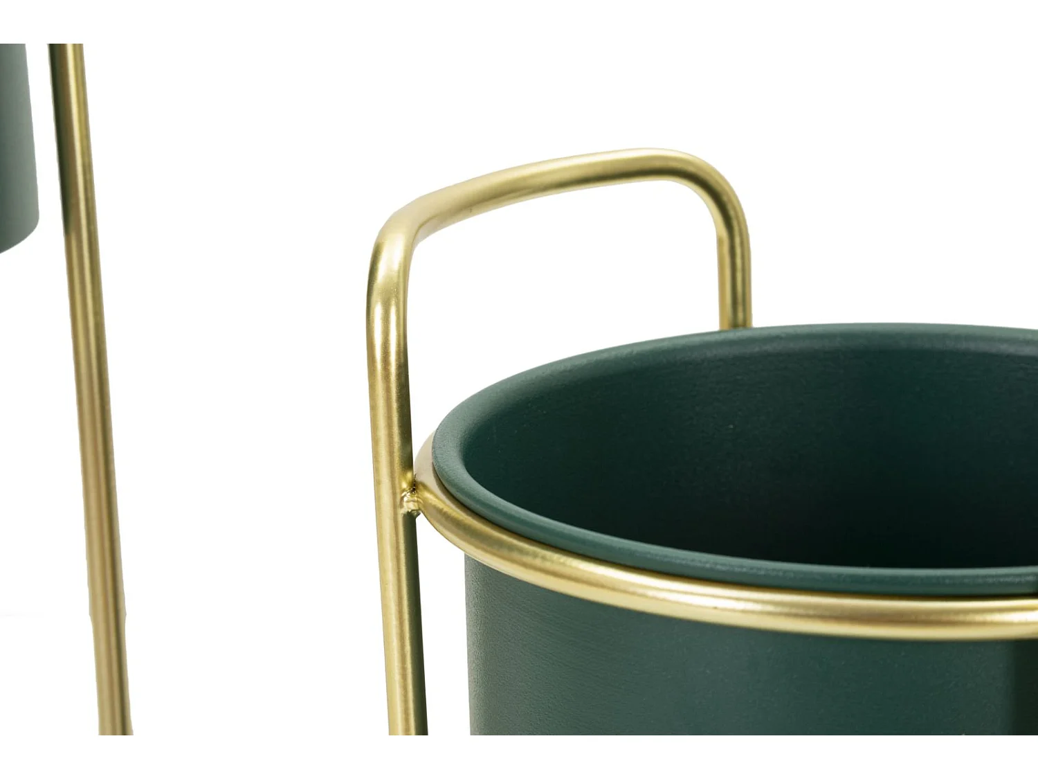 Lot de 2 Cache-Pots sur Pied "Grent Slim" 70cm Vert & Or