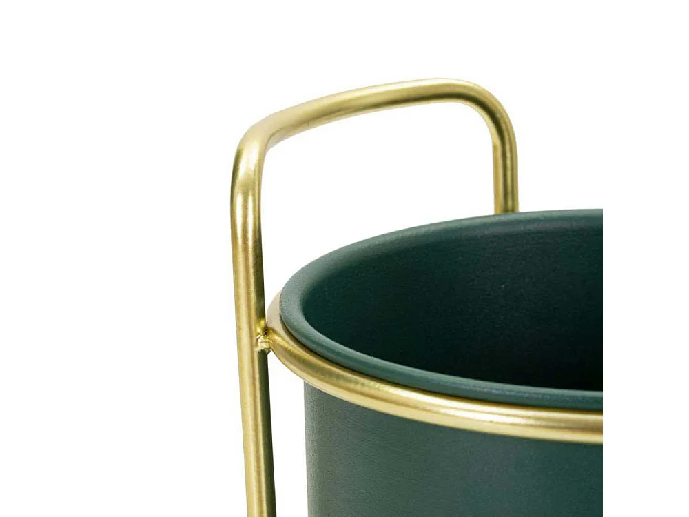 Lot de 2 Cache-Pots sur Pied "Grent Slim" 70cm Vert & Or
