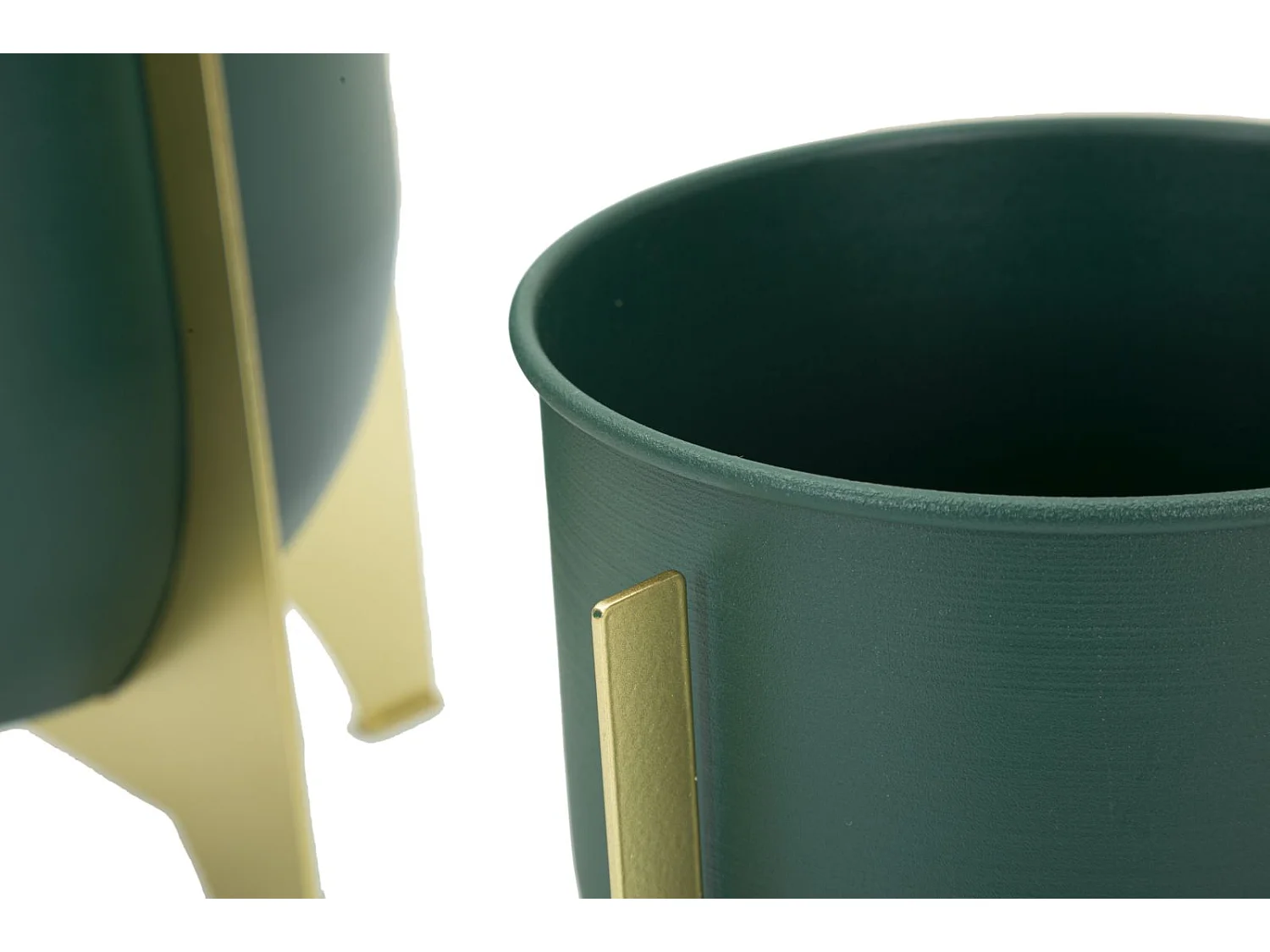 Lot de 2 Cache-Pots Design "Grent" 26cm Vert & Or