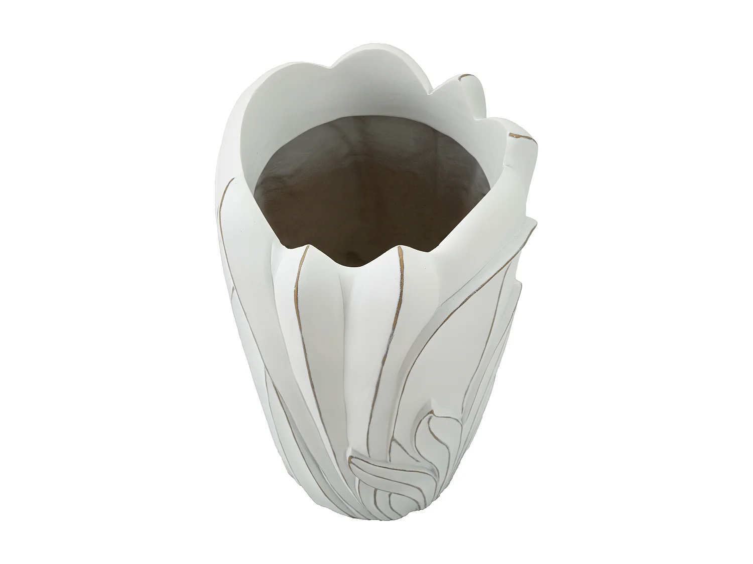 Vaso in resina bianco cm Ø 29x48.