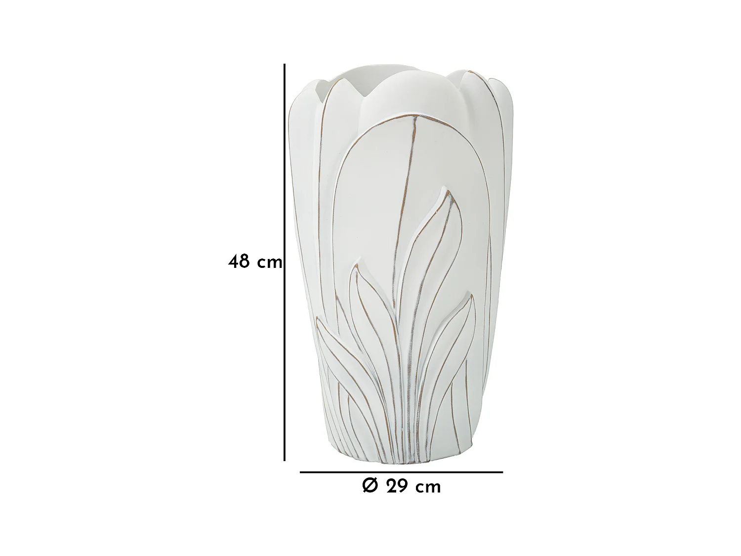 Vaso in resina bianco cm Ø 29x48.